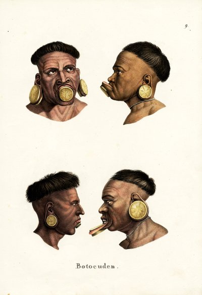 Botocudo People, 1824 by Karl Joseph Brodtmann